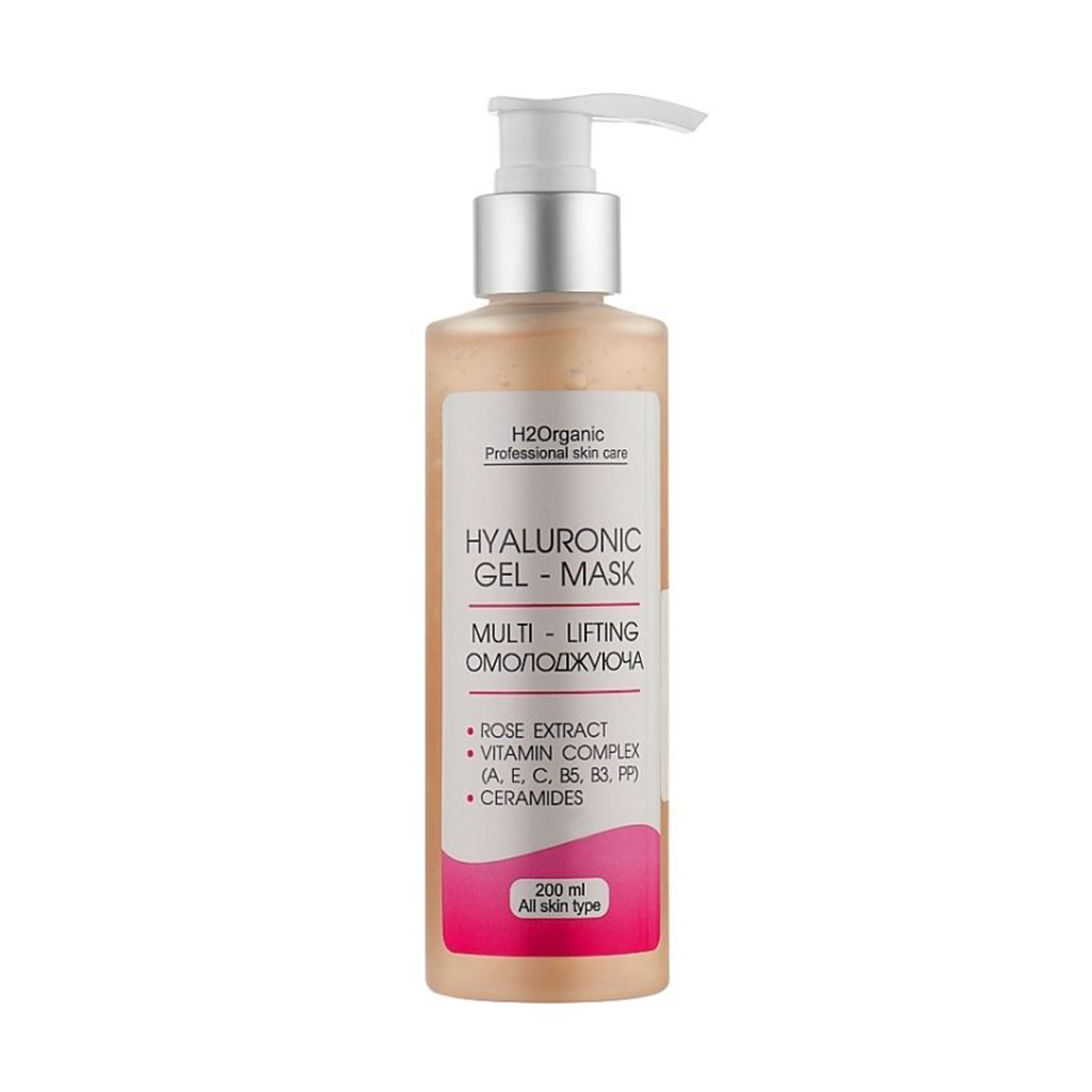 Омолоджувальна гіалуронова гель-маска для обличчя H2Organic Gyaluronic Gel-Mask Multi-Lifting, 200 мл